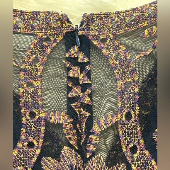 ALTAR’D STATE Boho Multicolor Embroidered Lace Maxi Dress - Picture 8 of 14